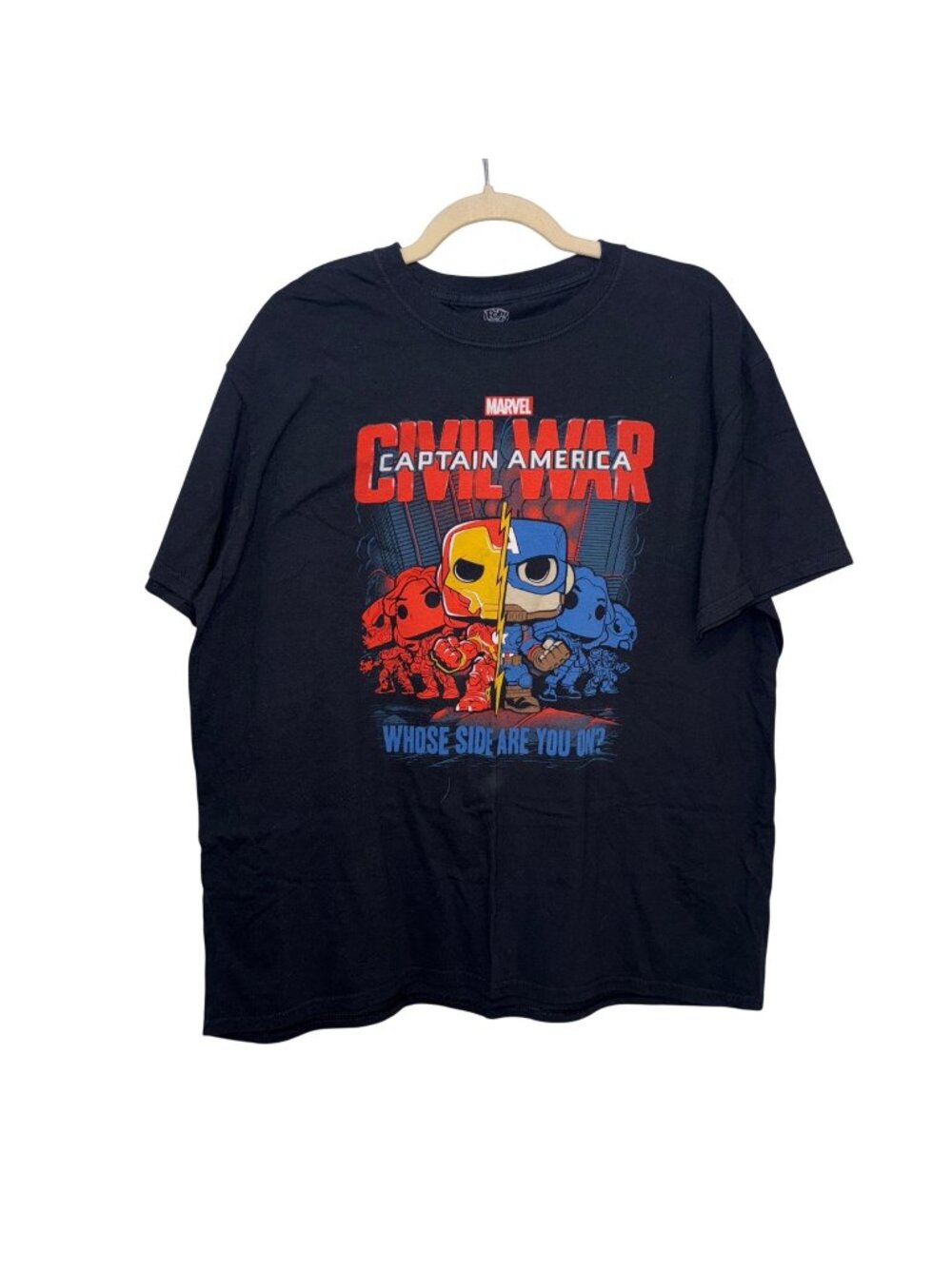 Marvel Captain America Civil War Funko Pop Graphic T-Shirt Black Large